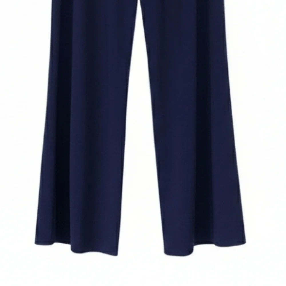 Clara Sun Woo Signature Palazzo Pants Sz XS in blue Wide Leg High-Rise Trouser